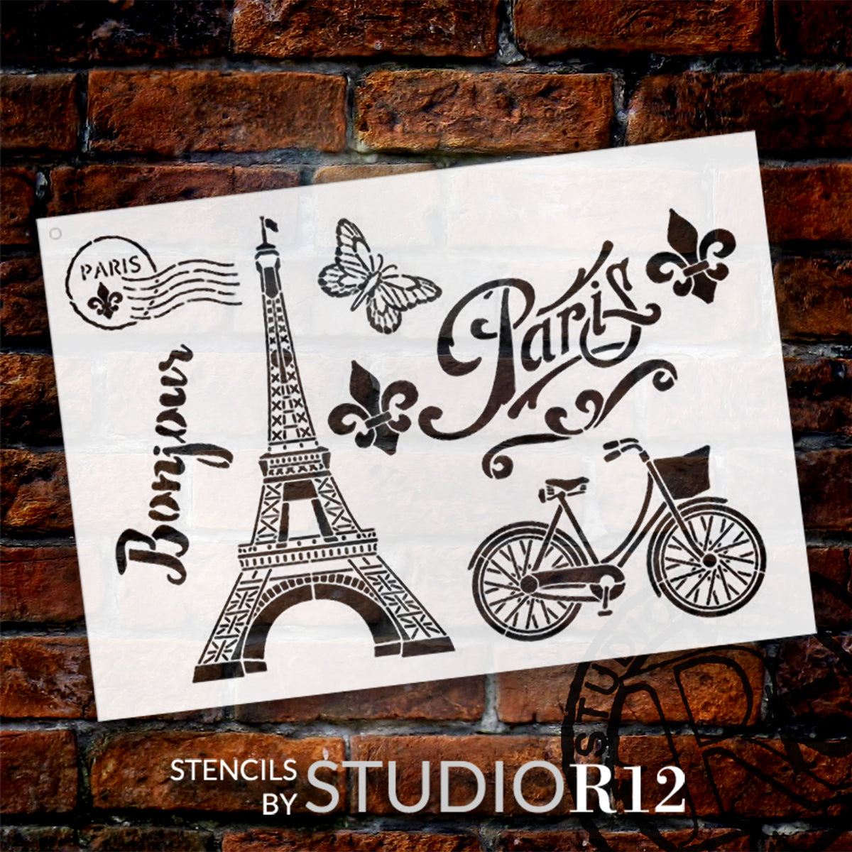 Paris Bicycle Postcard Stencil by StudioR12
