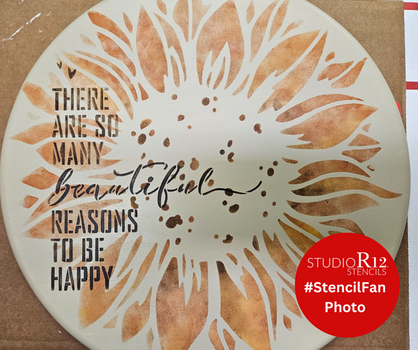 Many Beautiful Reasons Stencil by StudioR12 | DIY Be Happy Inspiration Quote Home Decor | Craft & Paint Wood Sign | Cursive Script Gift | Select Size | STCL3747