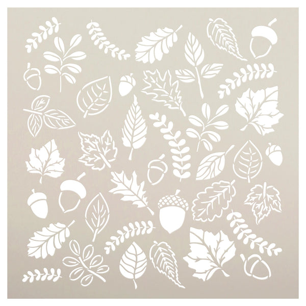 Fall Leaf Pattern Stencil by StudioR12 - Select Size - USA Made - DIY Autumn Leaves Crafts & Seasonal Decor - Reusable Mixed Media Template for Painting - STCL7191