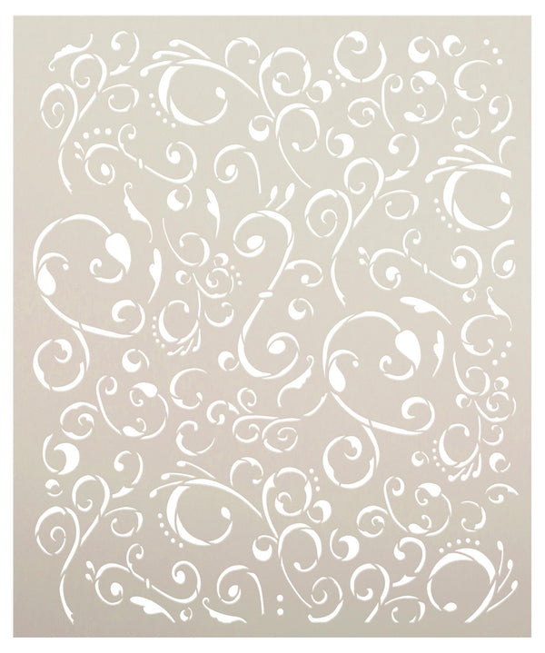 Delicate Swirls Pattern Stencil by StudioR12 - Select Size - USA Made - Reusable Mixed Media Background Template - DIY Crafting & Painting - STCL7195