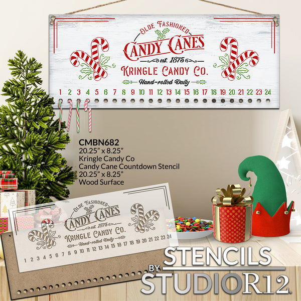 Candy Cane Countdown Wood Surface | DIY Christmas Advent Calendar | 20.25