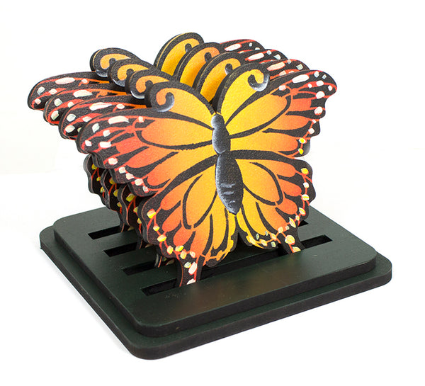 Monarch Butterfly Coaster Set of 4 with Stencils | CMBN636