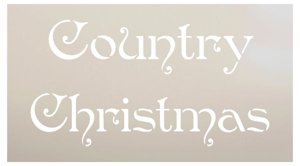 Country Christmas Stencil by StudioR12 | Elegant Christmas Word Art - Mini 7 x 4-inch Reusable Mylar Template | Painting, Chalk, Mixed Media | Use for Journaling, DIY Home Decor - STCL529_1
