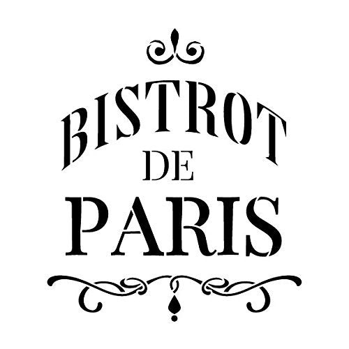 Bistrot de Paris Stencil by StudioR12 | Elegant French Word Art - Reusable Mylar Template | Painting, Chalk, Mixed Media | Use for Journaling, DIY Home Decor - STCL890