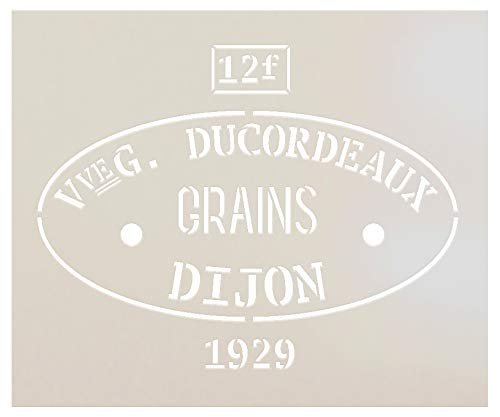 Ducordeaux Dijon Grains Feed Sack Art Stencil by StudioR12 | Reusable Mylar Template | Use to Paint Wood Signs - Pallets - Feed Sack - DIY Country Decor - Select Size