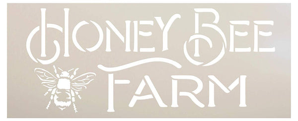 Vintage Honey Bee Farm Stencil by StudioR12 | DIY Spring Farmhouse Kitchen Home Decor | Craft & Paint Rustic Country Summer Wood Signs | Reusable Mylar Template | Select Size