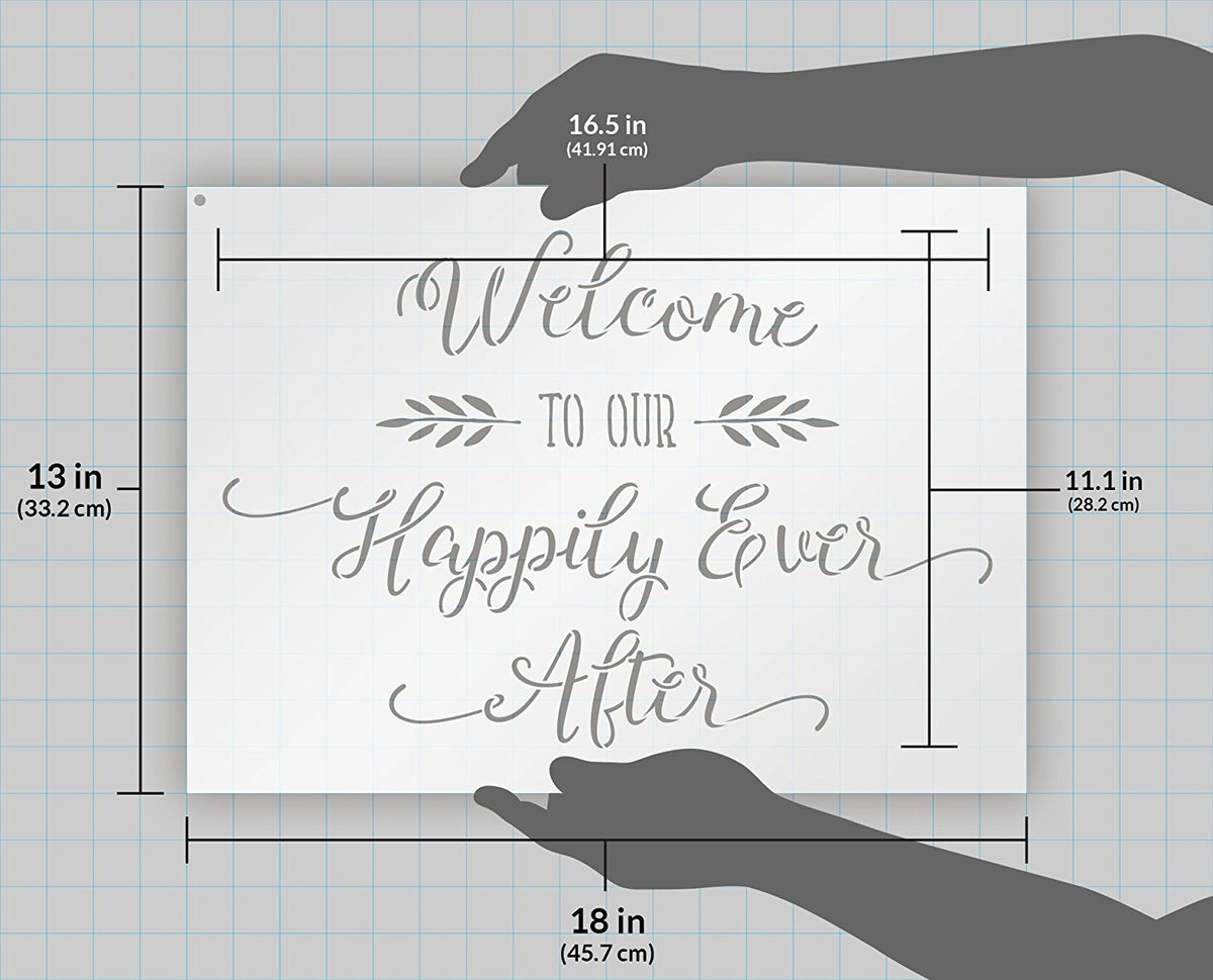 Welcome To Our Happily Ever After Stencil by StudioR12 | Elegant Weddi ...