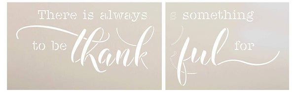 Always Something to Be Thankful for Jumbo 2-Part Stencil | DIY Simple Thanksgiving Cursive Home Decor | Extra Large | 40 x 14 inch | STCL2849