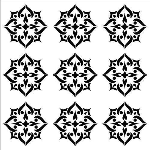 Mandala - Spades - 9 Tile Pattern Stencil by StudioR12