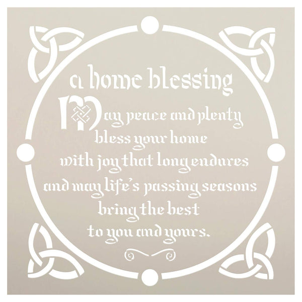 Irish Home Blessing Stencil with Celtic Knot by StudioR12 | DIY St. Patrick's Day Spring Cottage Decor | Craft & Paint Farmhouse Wood Signs | Reusable Mylar Template | Select Size