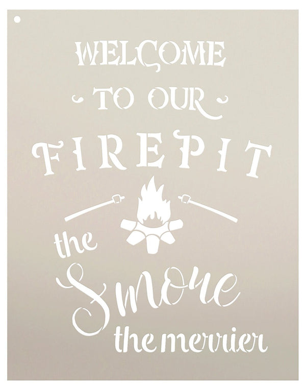 Welcome To Our Firepit Stencil by StudioR12 |  The Smore the Merrierl  | Fall Autumn - Use to Paint Wood Signs - Wall Art - Pallets - DIY Rustic Home Decor | 11