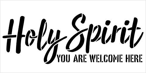 Welcome -Side Script - Word Stencil - 17 x 7 - STCL1493_4 - by StudioR12