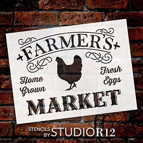 Farmer's Market - Word Art Stencil - by StudioR12 - 25