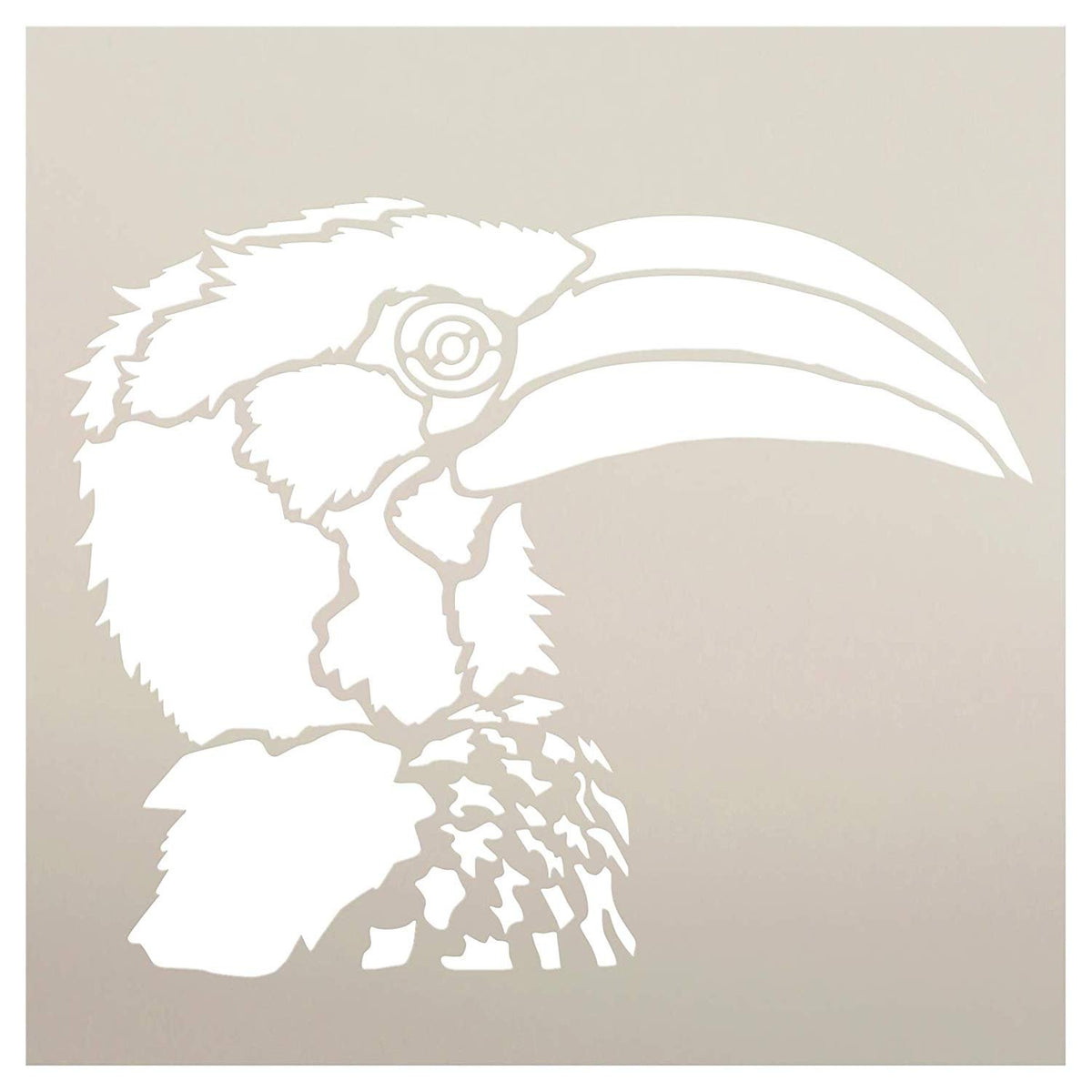 Hornbill Portrait Stencil by StudioR12 | Zoo Animals | Nature DIY Bird Kids  Family Gift | Craft School Home Decor | Activity Nursery Play Room 