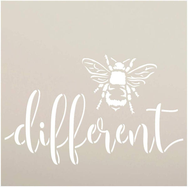 Bee Different Stencil by StudioR12 | DIY Farmhouse Bumblebee Home & Classroom Decor | Spring Script Inspirational Word Art | Paint Wood Signs | Reusable Mylar Template | Select Size