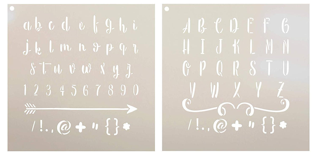 Rustic Serif Letter Stencil by StudioR12  Uppercase Alphabet, Numbers –  StudioR12 Stencils