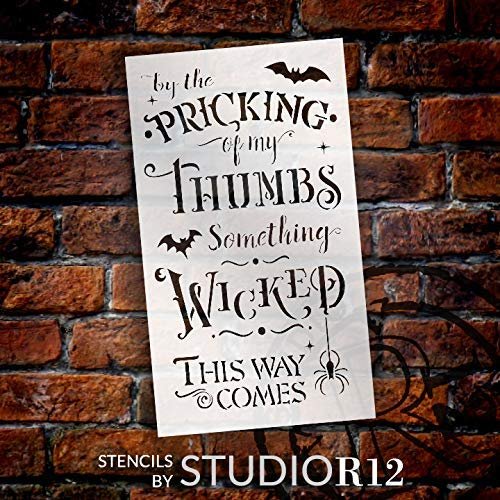 Something Wicked This Way Comes Stencil by StudioR12 | DIY Halloween Quote Home Decor | Craft & Paint Wood Signs | Select Size | STCL3456
