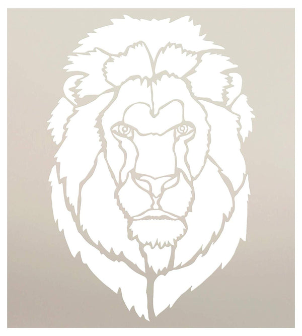 Lion Portrait Stencil by StudioR12 | Zoo Animals | DIY Creativity Fun Kids Gift | Nature School Home Decor | Family School Nursery Play Room Craft | Reusable Mylar Template Paint Wood Sign