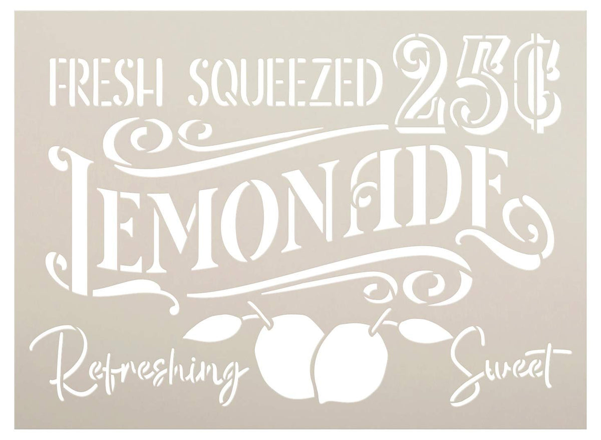 Fresh Squeezed Lemonade Stencil with Lemons by StudioR12 | DIY Spring ...