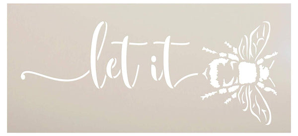 Let It Bee Stencil by StudioR12 | DIY Farmhouse Bumblebee Quote Home Decor | Spring Script Inspirational Word Art | Craft & Paint Wood Signs | Reusable Mylar Template | Select Size | STCL3474