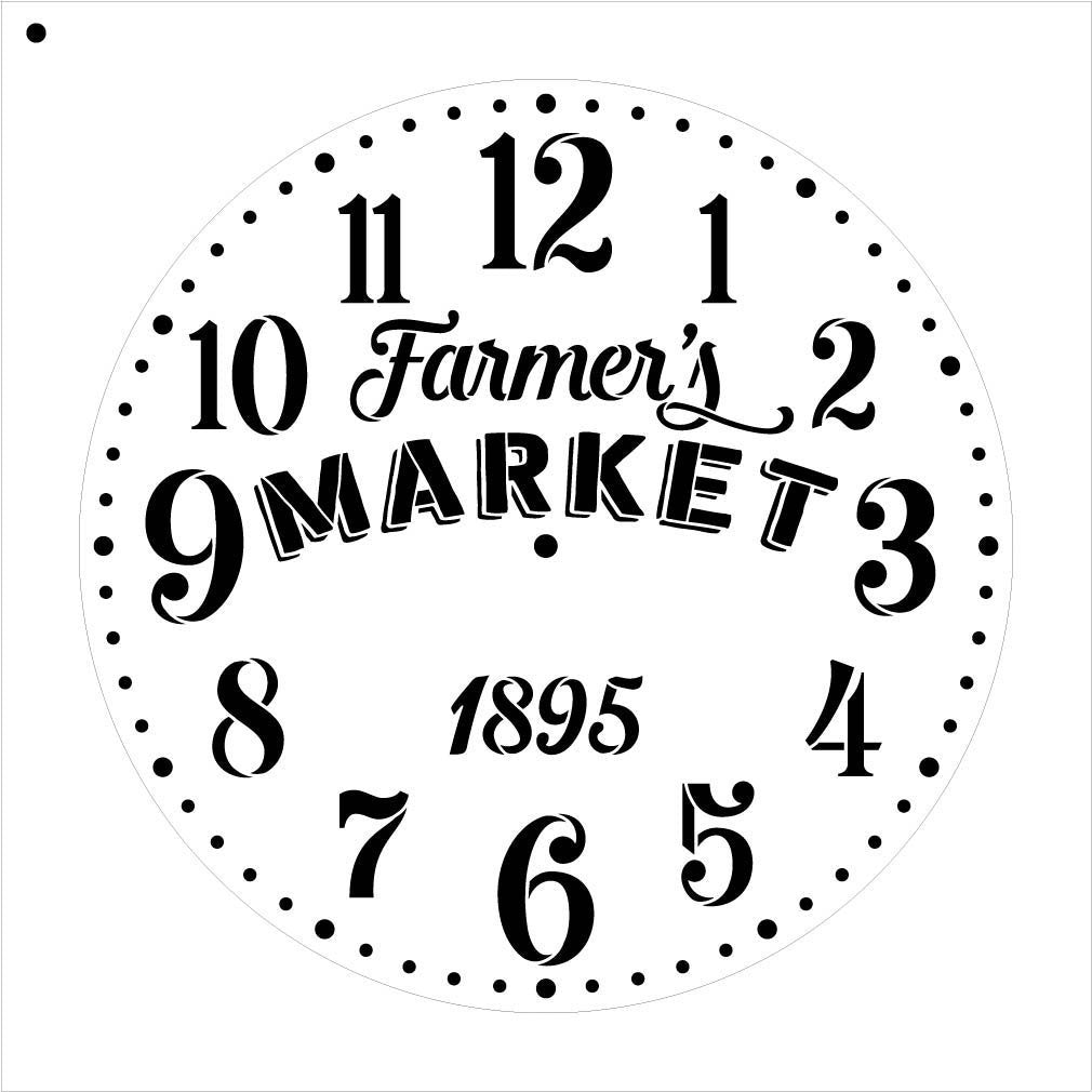 Farmhouse Clock Face Stencil by StudioR12 Roman Numerals Clock Art