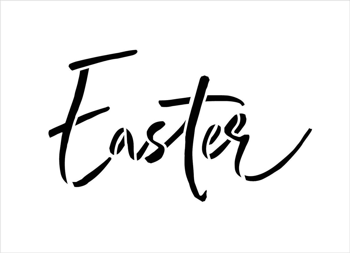 Easter Script Stencil by StudioR12, DIY Christian Spring Home Decor