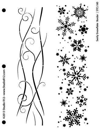 Snowflake Stencil by StudioR12 | Jeweled Winter Art - Reusable Mylar Template | Painting, Chalk, Mixed Media | Use for Journaling, DIY Home Decor 