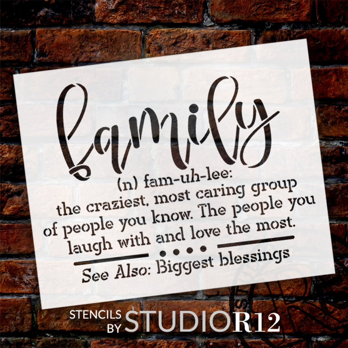 Family Definition Stencil by StudioR12 Love Laugh STCL5680