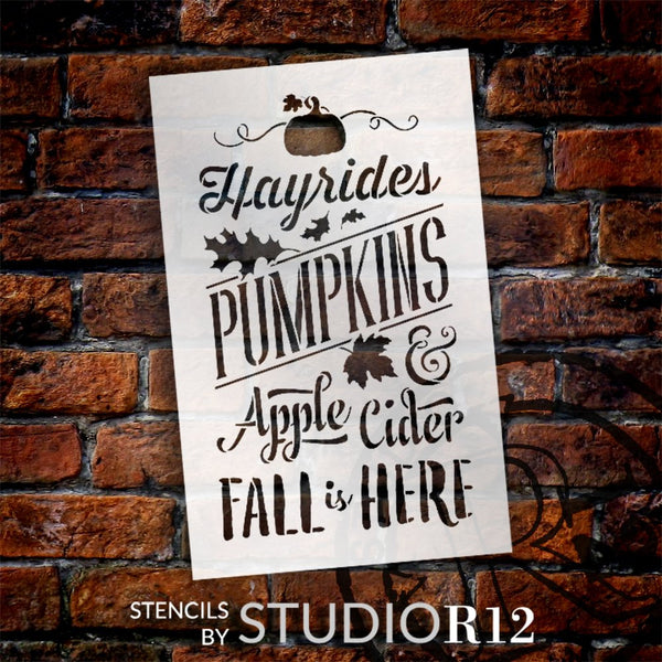 Fall Is Here - Festive - Word Art Stencil - by StudioR12 - Select Size - STCL2029
