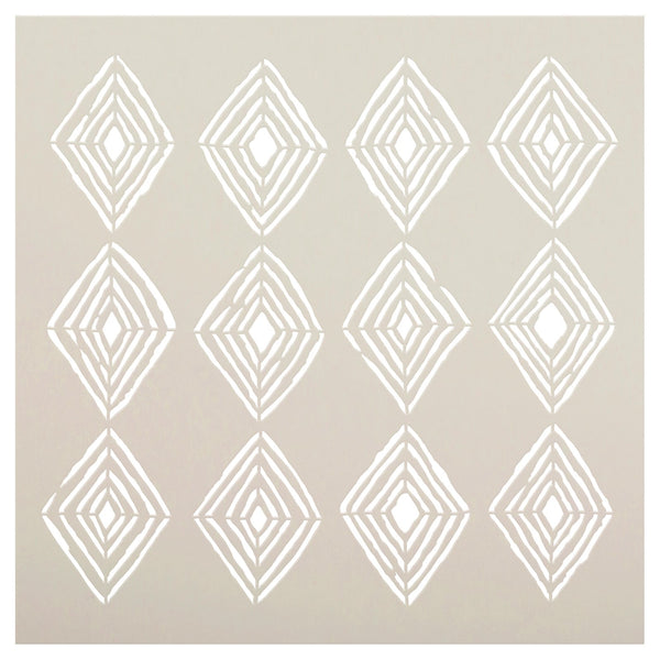 Hand Drawn Diamond Checkered Pattern Stencil by StudioR12 - Select Size - USA Made - Reusable Template for Painting Walls Floors Tiles & Wood Signs | STCL6785