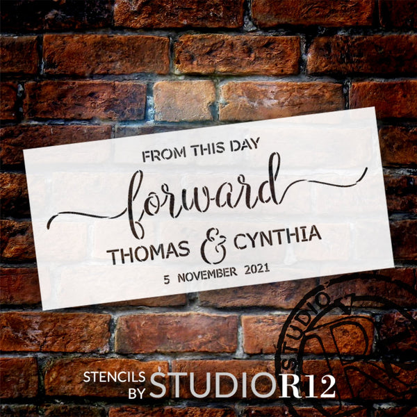 Personalized from This Day Forward Stencil by StudioR12 - Select Size - USA Made - Craft DIY Wedding & Anniversary Home Decor | Paint Custom Family Wood Sign | PRST6442