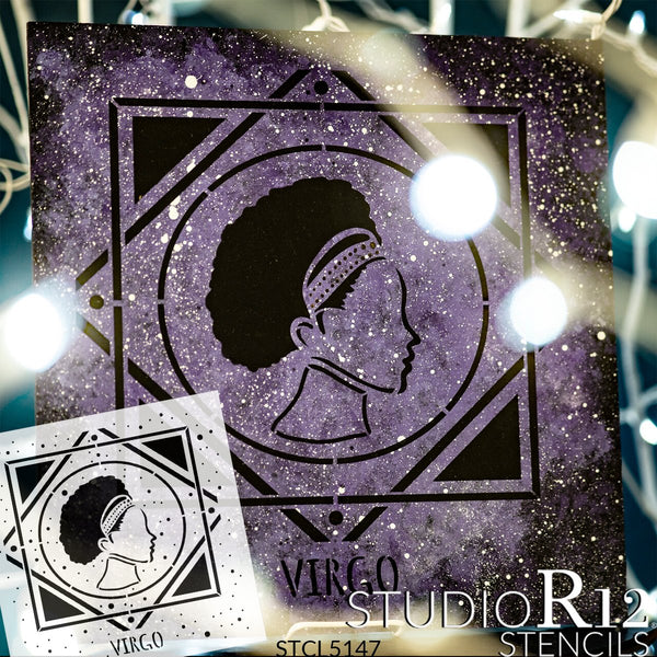 Virgo Zodiac Stencil by StudioR12 | DIY Star Sign Celestial Bedroom & Home Decor | Craft & Paint Astrological Wood Signs | Select Size | STCL5147