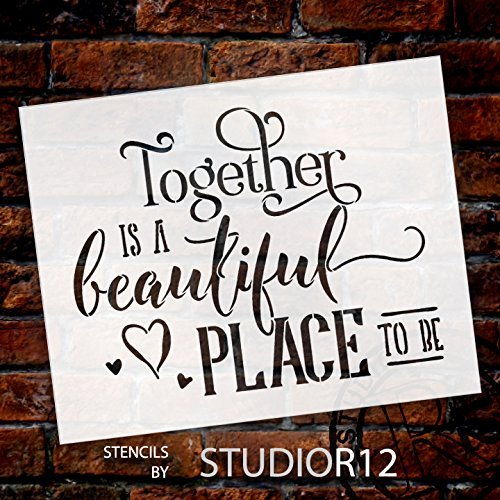 Welcome Stencil by StudioR12  Sunny Cursive Script Word Art