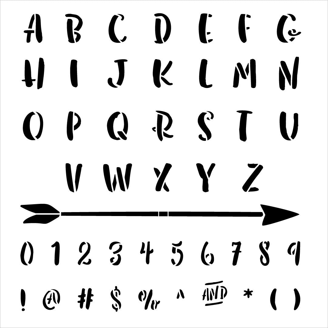 Contemporary Script Full Alphabet Stencil by StudioR12 Reusable Lettering  Stencils for Journaling Craft & Paint Select Size 12 x 12 Inch Sheet