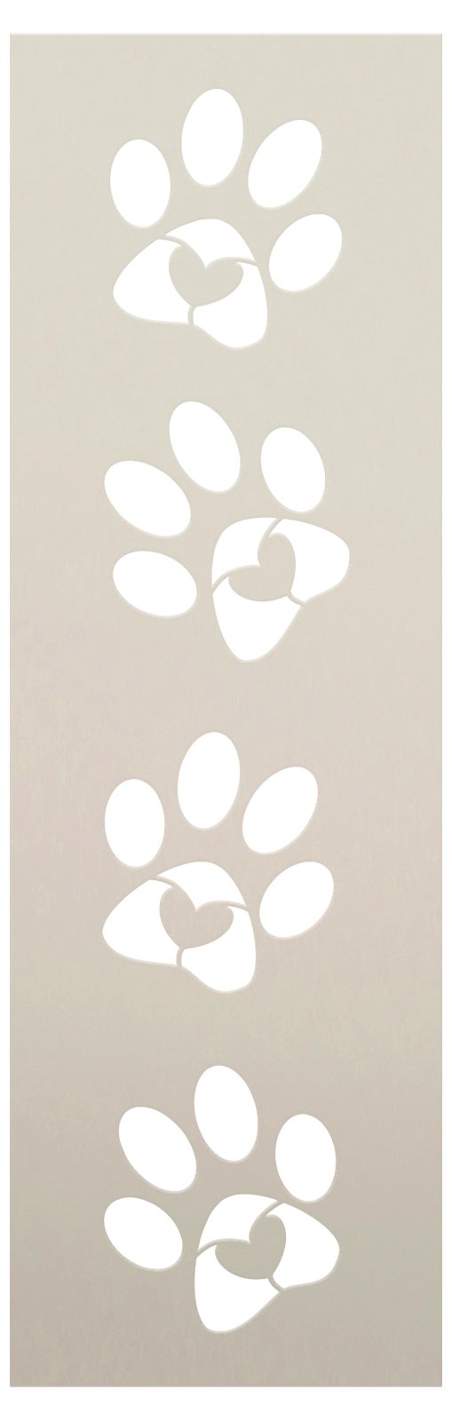 4 Paw Print with Heart Embellishment Stencil by StudioR12 Stencils | Dog Lover | Pet Decor | 11