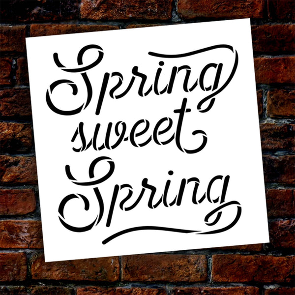 Spring Sweet Spring Stencil by StudioR12 | Craft DIY Spring Home Decor | Paint Seasonal Wood Sign | Reusable Mylar Template | Select Size | STCL6142