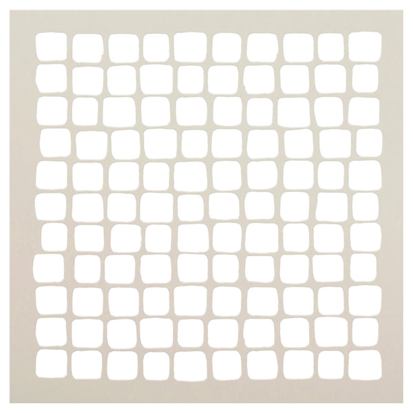 Hand Drawn Square Grid Stencil by StudioR12 - Select Size - USA Made - DIY Wall Floor Tile Painting | Reusable Geometric Pattern Template | STCL6791