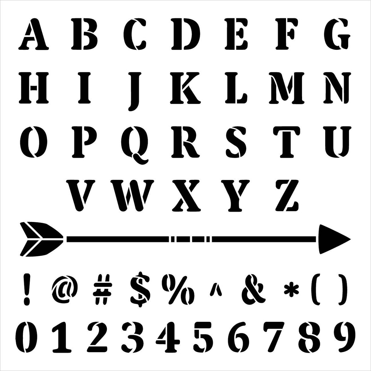 Rustic Serif Letter Stencil by StudioR12  Uppercase Alphabet, Numbers –  StudioR12 Stencils