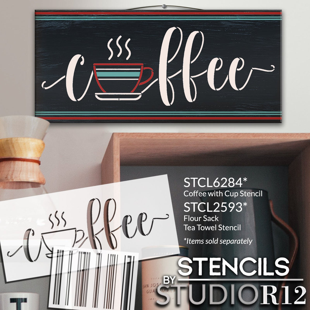 No Talkie Before Coffee Stencil by StudioR12 | DIY Morning Kitchen Cafe  Home Decor | Craft & Paint Wood Sign | Reusable Mylar Template | Select  Size 