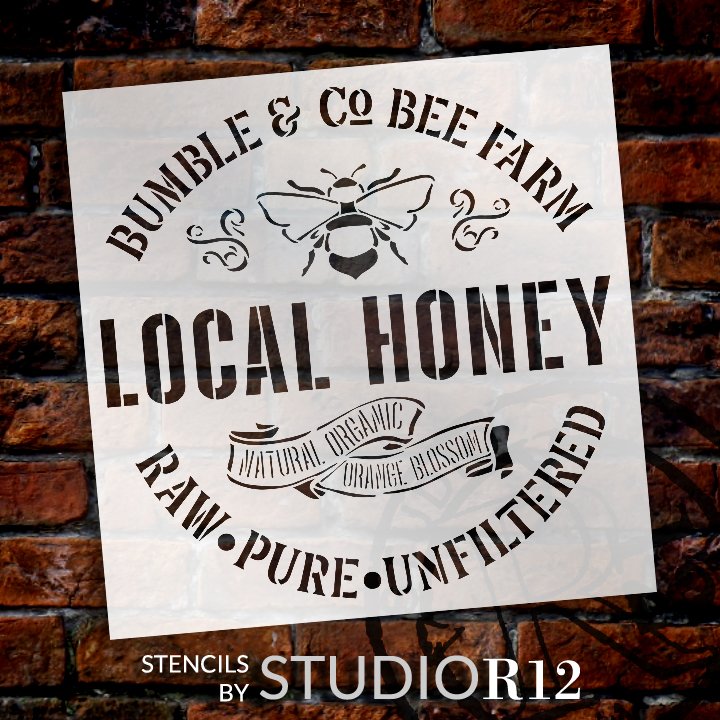 Bees & Honey Combs Signs Set Wall Decor, Farmhouse Honey Bee Honey