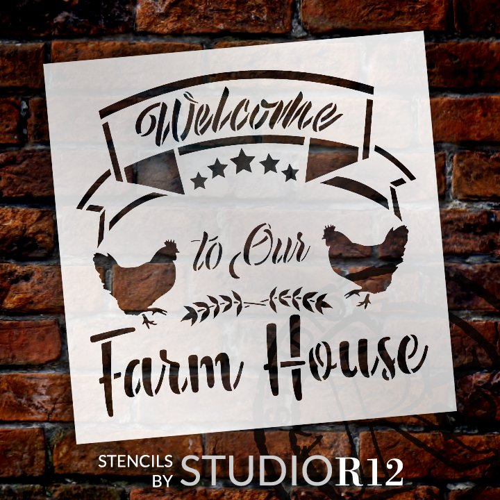 Welcome Sign Stencil by StudioR12 - Reusable, Paint Front Porch Sign, DIY  Decor, New Home Gift, Barn Wood, Word Art | SELECT SIZE | STCL1493