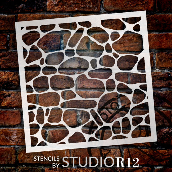 River Rock Stencil by StudioR12 | Repeatable Pattern | Background for Crafting & Painting | Reusable Mixed Media Template | Select Size | STCL6429
