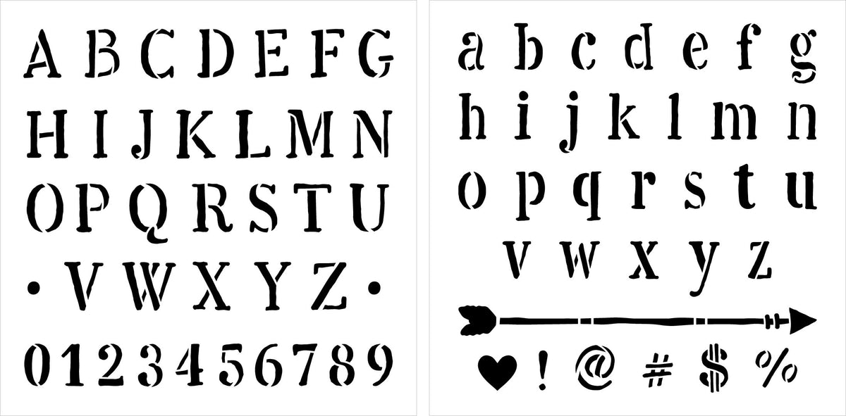Retro Script Alphabet Stencils by StudioR12, Reusable Cursive Lettering  Stencil, DIY Journaling & Scrapbooking