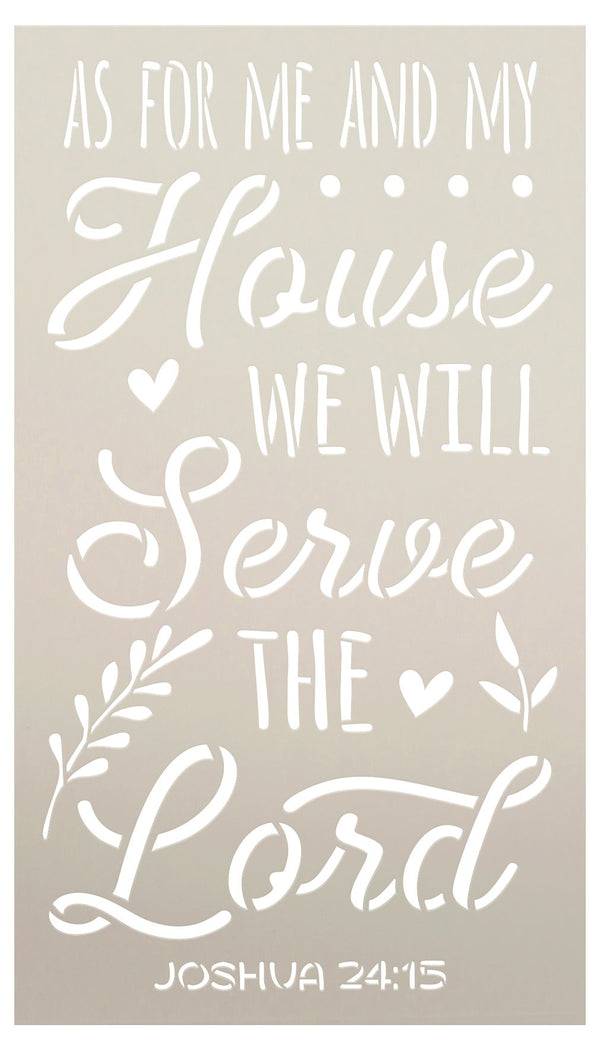 For Me & My House - Serve The Lord Stencil by StudioR12 | DIY Faith Bible Verse Home Decor | Craft & Paint Wood Sign | Reusable Mylar Template | Joshua 24:15 | Select Size