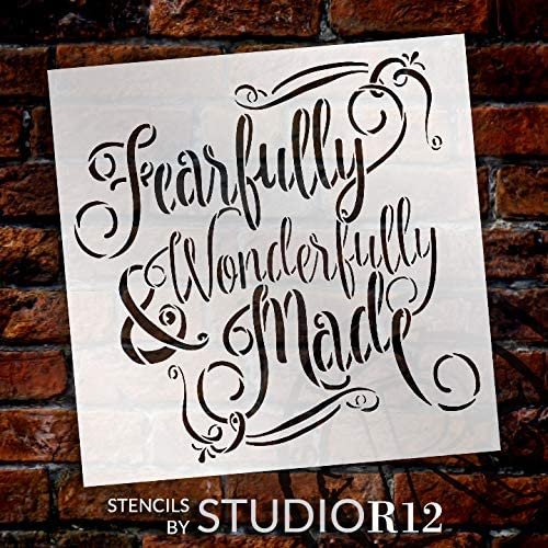 
                  
                ampersand,
  			
                Art Stencil,
  			
                bible,
  			
                Christian,
  			
                Country,
  			
                cursive,
  			
                Faith,
  			
                Farmhouse,
  			
                fearfully,
  			
                frilly,
  			
                Home,
  			
                Home Decor,
  			
                Inspiration,
  			
                Inspirational Quotes,
  			
                Mixed Media,
  			
                Quotes,
  			
                ribbon,
  			
                Sayings,
  			
                script,
  			
                Stencils,
  			
                Studio R 12,
  			
                StudioR12,
  			
                StudioR12 Stencil,
  			
                swirl,
  			
                Template,
  			
                verse,
  			
                wonderfully,
  			
                  
                  