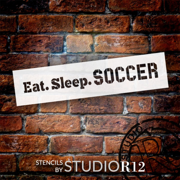 Personalized Eat Sleep Sports Stencil by StudioR12 - Select Size - USA Made - Craft DIY Sports Player Home Decor | Paint Custom Athletes Wood Sign | Reusable Mylar Template | PRST5426