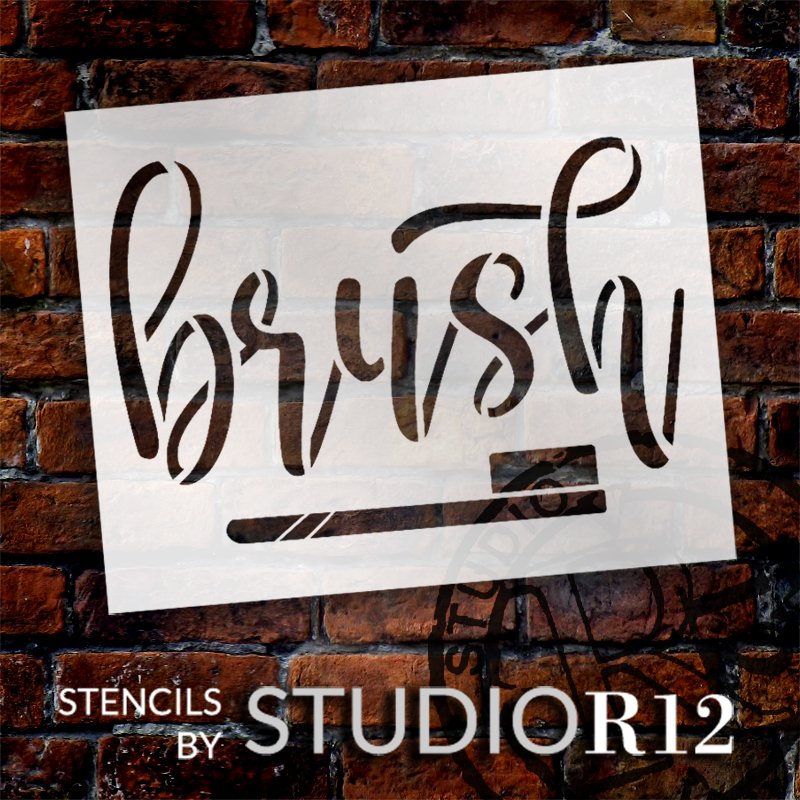 Brush Script Lettering Stencils by StudioR12