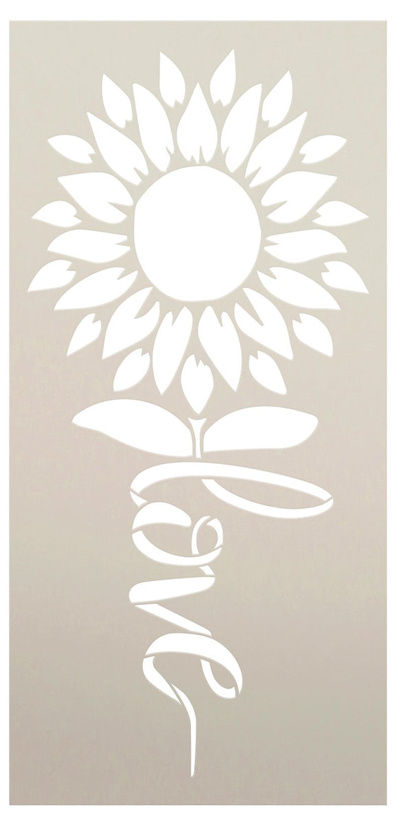 Sunflower Love Stem Stencil by StudioR12 | DIY Summer Porch Home Decor |  Craft & Paint Garden Wood Sign | Reusable Mylar Template | Select Size 