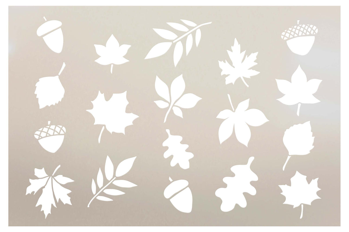Scattered Fall Leaves Stencil Design - SVG FILE ONLY – stencibelle