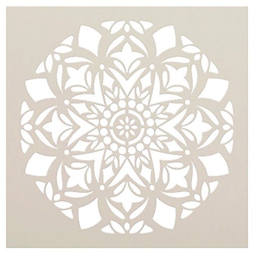 Mandala - Snow - Complete Stencil by StudioR12 | Reusable Mylar Template | Use to Paint Wood Signs - Pallets - Pillows - Wall Art - Floor Tile - Select Size (18